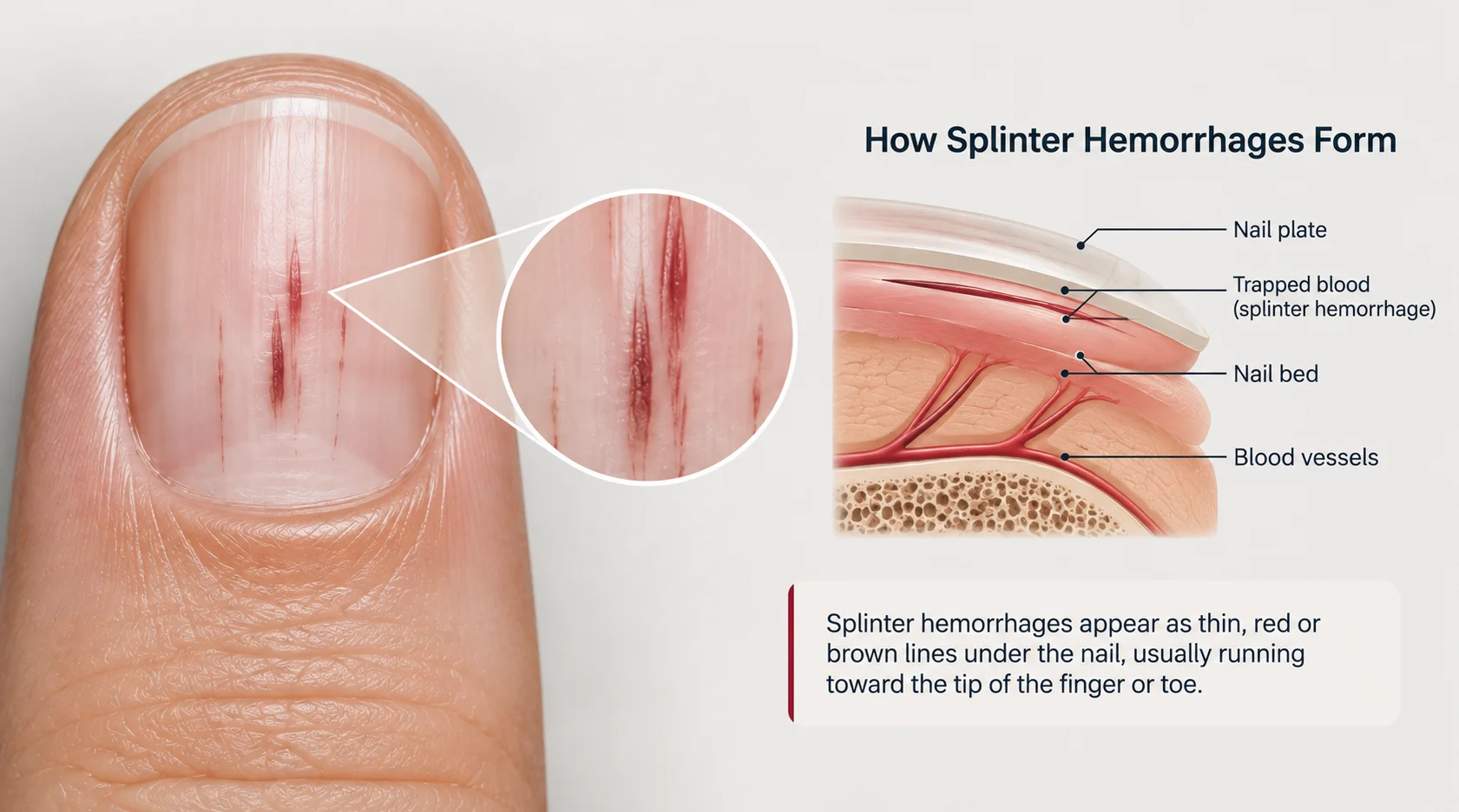 What splinter hemorrhages look like under the nail